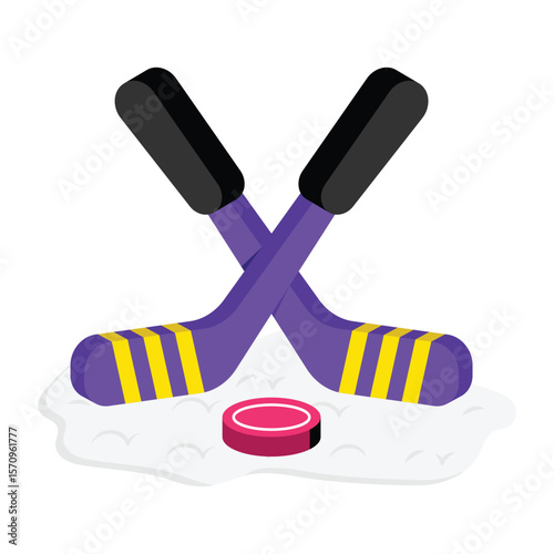 Ice Hokey Vector style icon. Eps 10 file