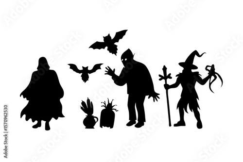 silhouettes of halloween