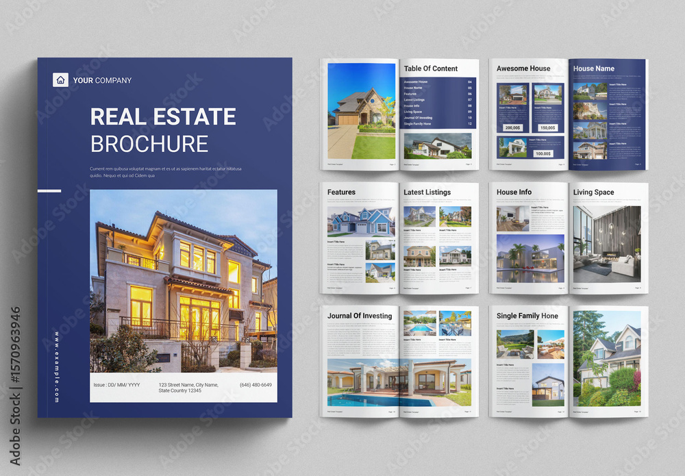 Real Estate Brochure Template Design Layout Stock Template | Adobe Stock