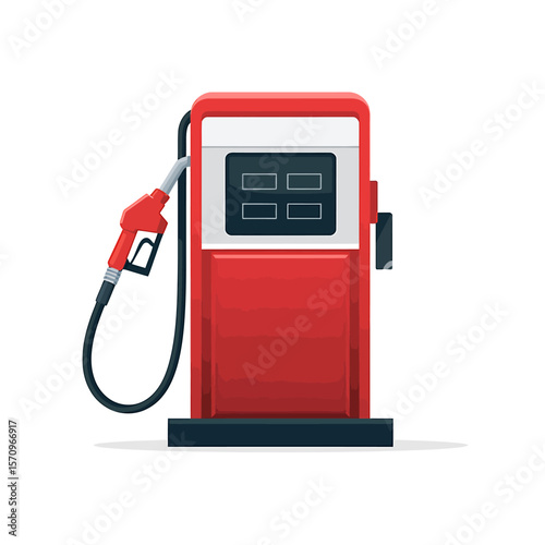 Modern Red Gas Pump A 3D-Rendered Illustration of a Fuel Station Dispenser