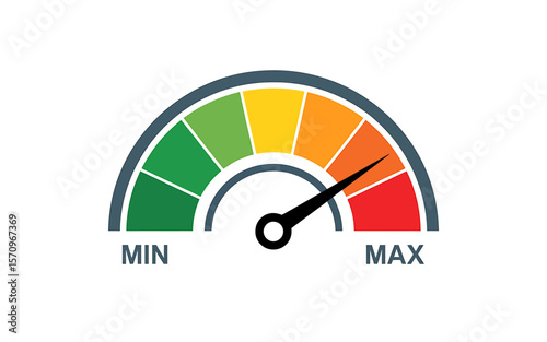 Digital Illustration Performance Gauge Meter - Min to Max Levels