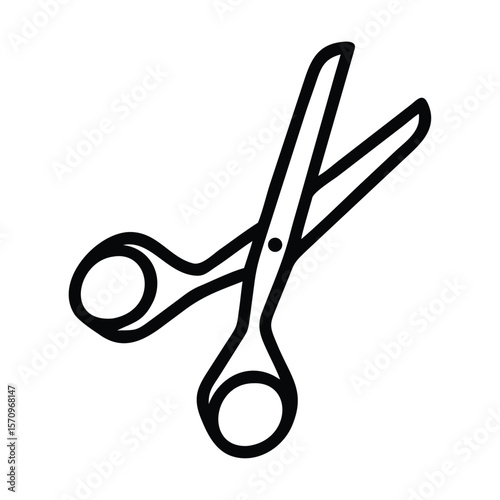 Scissors icon logo isolated on white background isolated