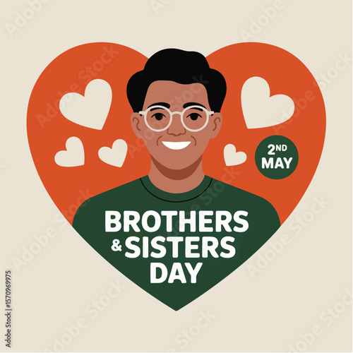 Happy Brothers & Sisters Day Featuring a Smiling Person