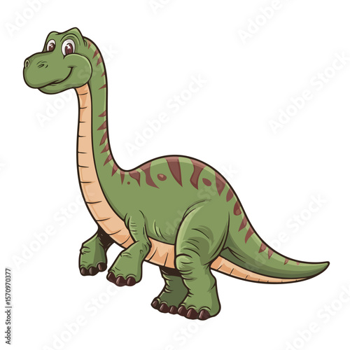  Sauropod dinosaur cartoon vector art