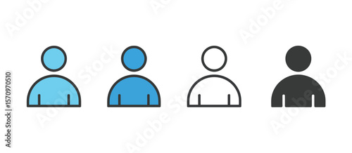 Four diverse user profile icons in blue and black and white