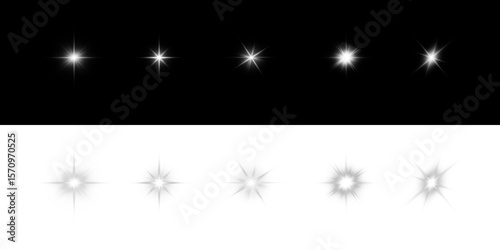 lowing White Light Sparkle. Transparent PNG with Shiny Star Effect, Silver Glow, Flare and Lens Light Burst, Perfect for Highlights, Magic and Christmas Decor	
