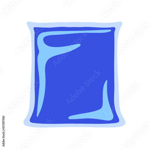 Ice water bag. Vector graphic clipart