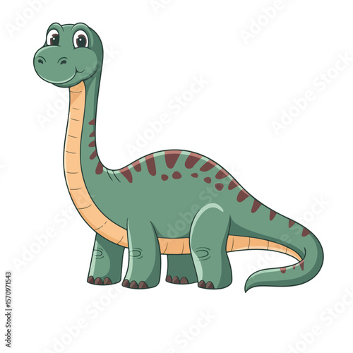  Sauropod dinosaur cartoon vector art