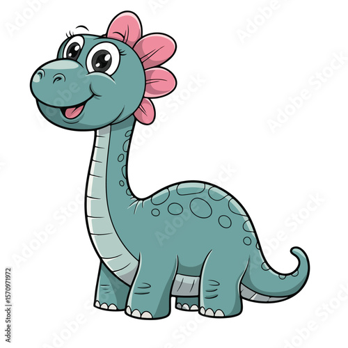  Sauropod dinosaur cartoon vector art