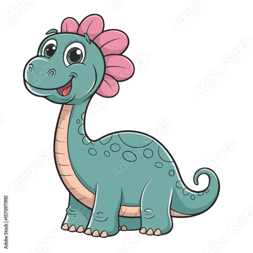  Sauropod dinosaur cartoon vector art