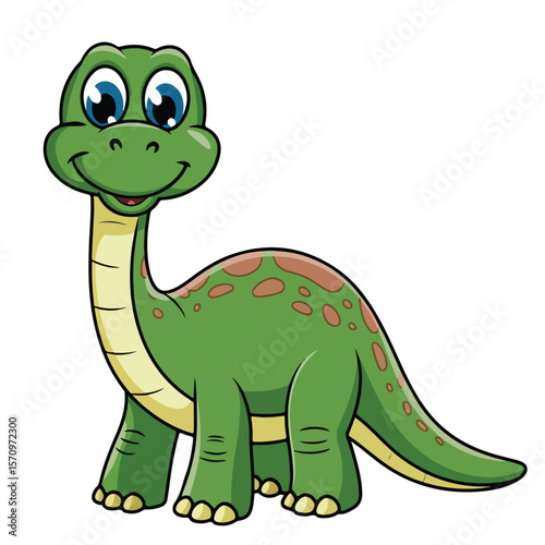  Sauropod dinosaur cartoon vector art