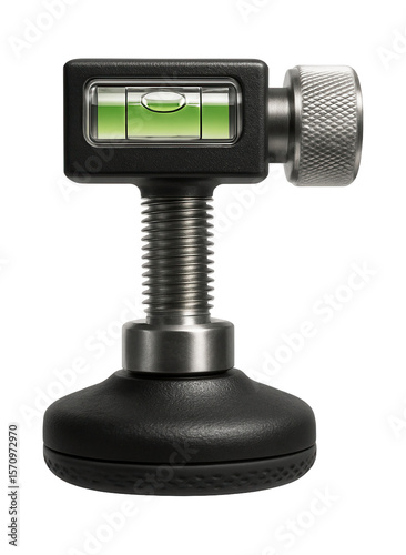 Adjustable foot with integrated spirit level for accurate setup of precision instruments
