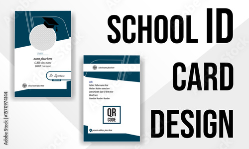 Creative School ID Card Design. Full editable.