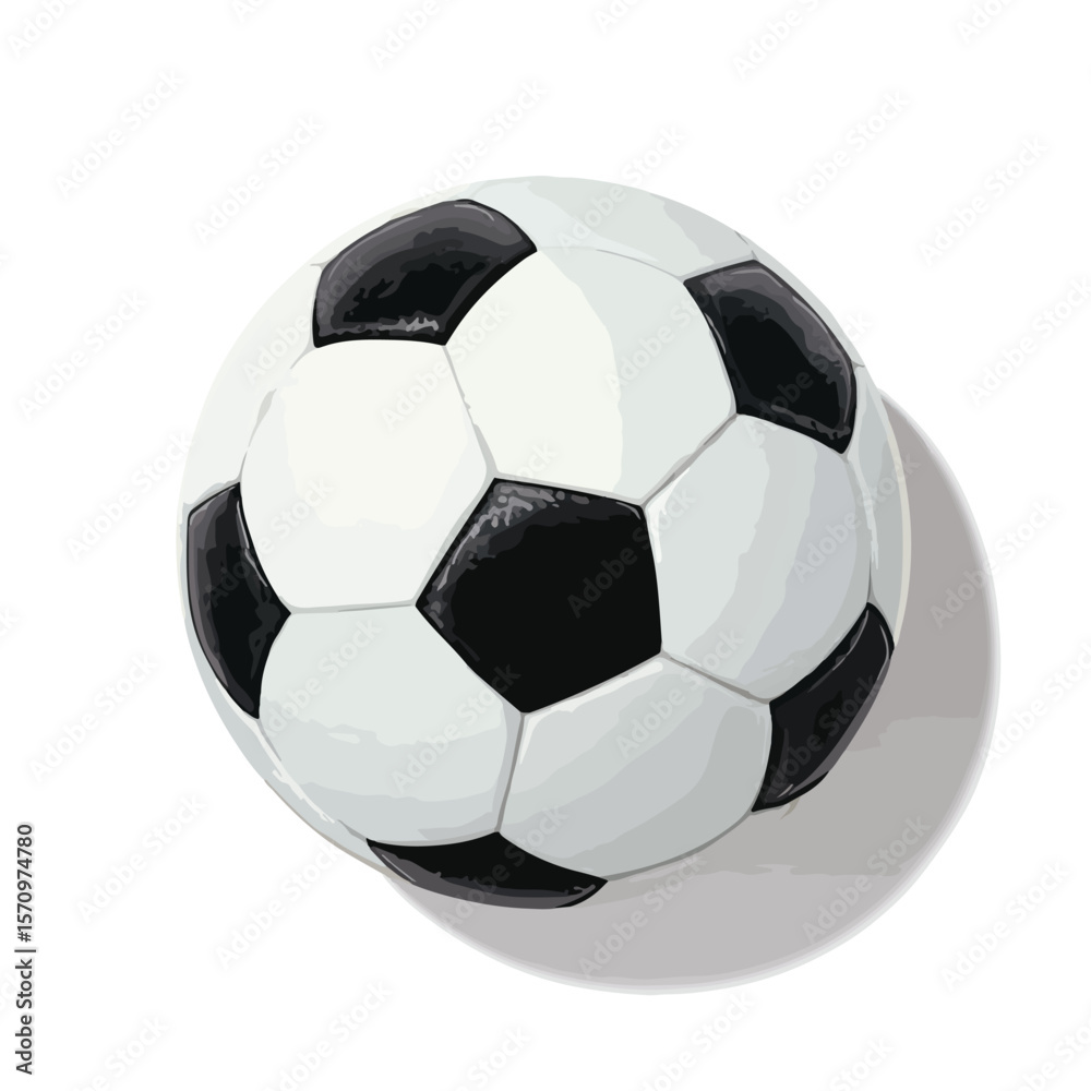 Fototapeta premium soccer ball isolated in White Background, soccer ball vector, Flat lay vector illustration