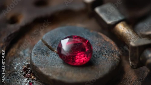 Crafting a stunning ruby gemstone artisan workshop jewelry creation vibrant environment close-up view unique beauty