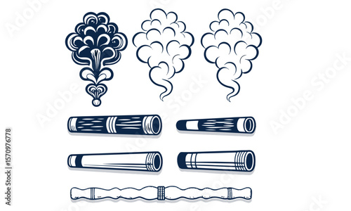 Cigarette Smoke Vector Icons