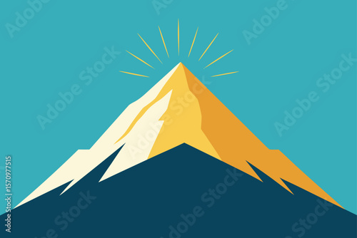 Conquering the Peak A Majestic Mountain Illustration