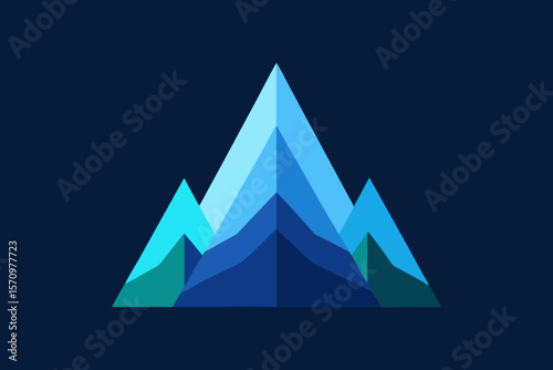 Abstract Mountain Peak Geometric Illustration of Majestic Peaks