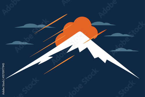 Majestic Mountain Sunrise A Stunning Minimalist Illustration