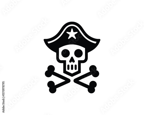 Bold pirate skull vector classic jolly roger symbolism