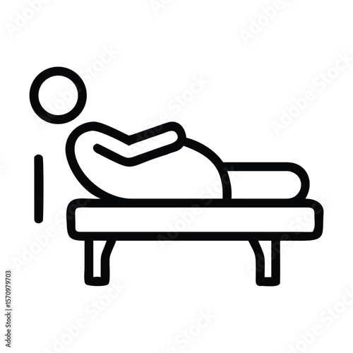 Psychologe und Patient-Symbol Isolierter flacher Vektor im Umriss  Vector