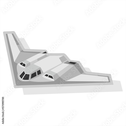 3D Angled Vector of B2 Stealth Bomber – Isometric Military Aircraft Illustration, Perspective View of B2 Spirit Stealth Aircraft. Military Vector Design