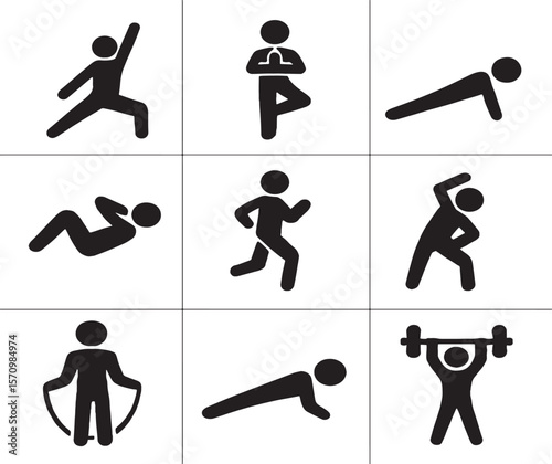set of sports icons vector