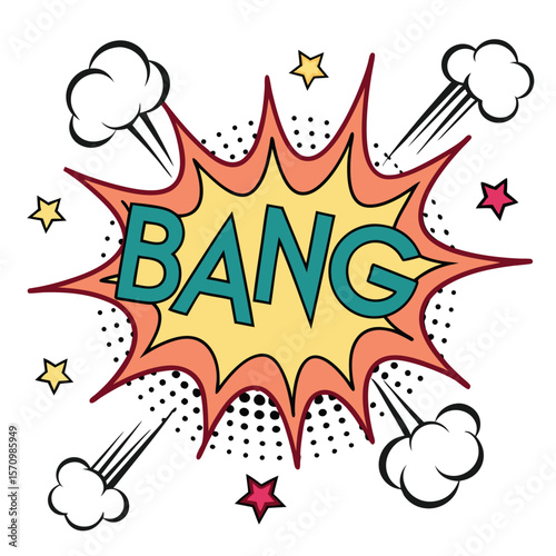 Colorful comic style explosion graphic