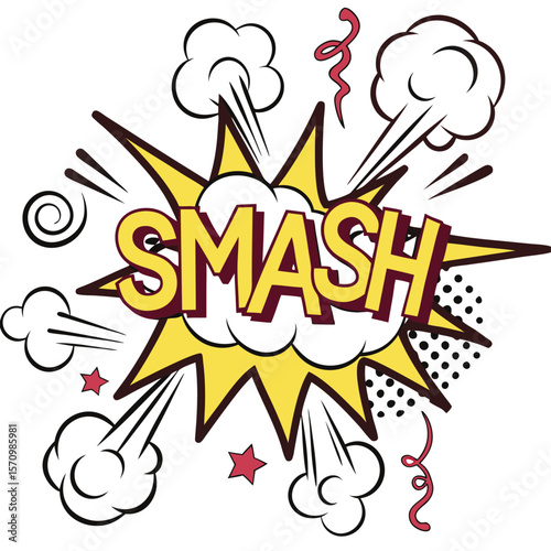 Colorful comic style smash graphic