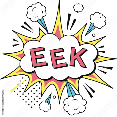Colorful speech bubble eek pop art design