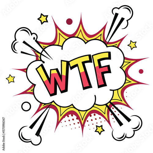 Colorful speech bubble wtf graphic design