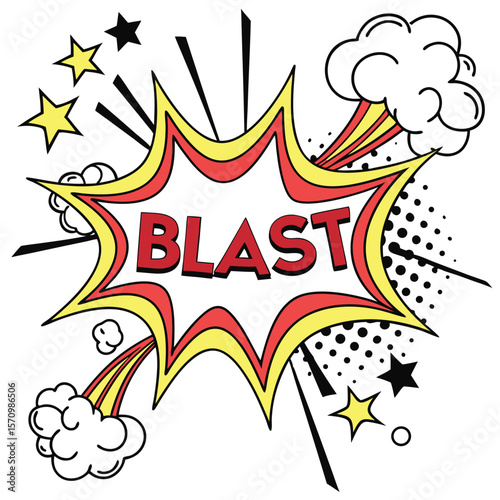 Comic blast speech bubble graphic