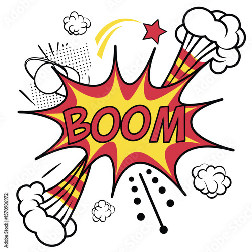 Comic book explosion graphic design