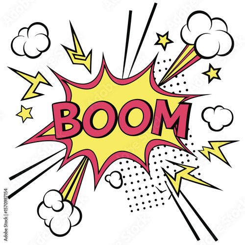 Comic book explosion graphic design