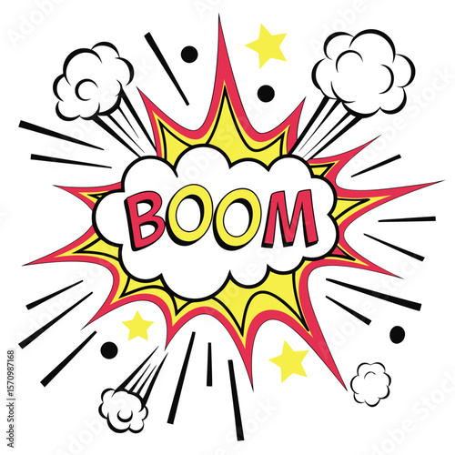 Comic book explosion graphic design element