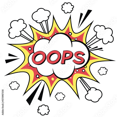 Comic book oops explosion graphic