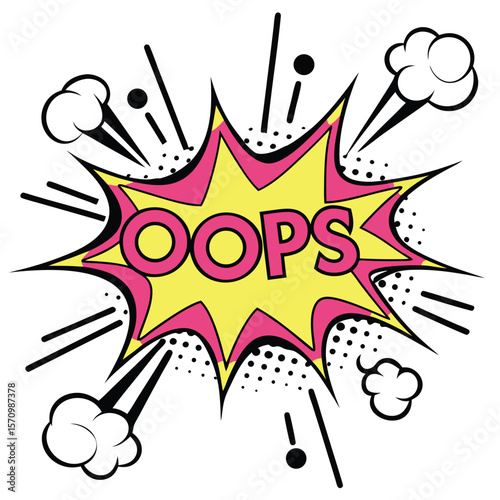Comic book oops speech bubble illustration