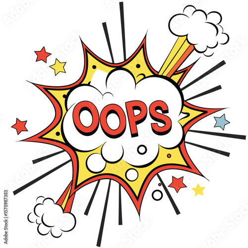 Comic book oops speech bubble
