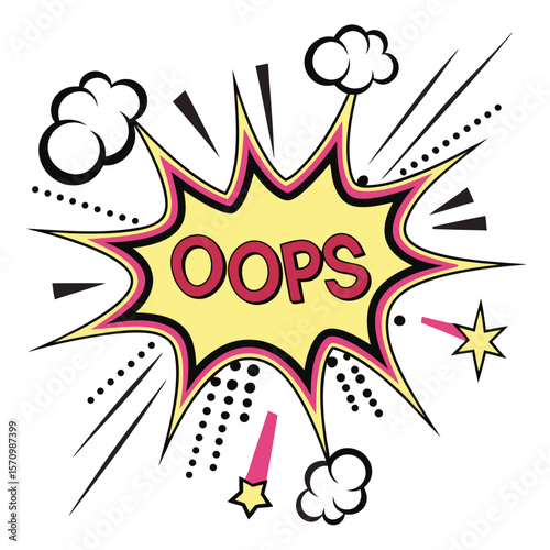 Comic book oops speech bubble