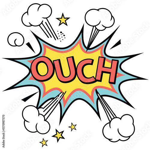 Comic book ouch word balloon