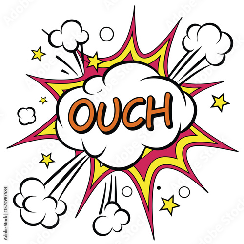 Comic book ouch speech bubble