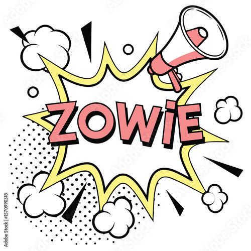 Comic book speech bubble with megaphone announcement in vector art
