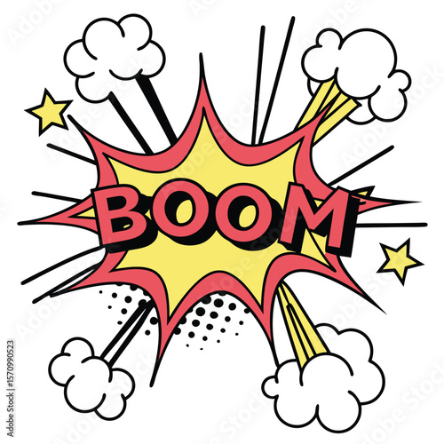 Comic book style explosion graphic