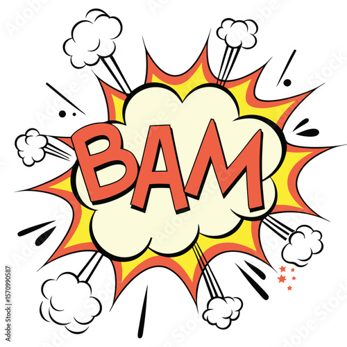 Comic book style explosion graphic