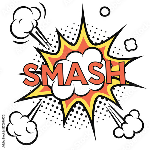Comic book style explosion graphic design