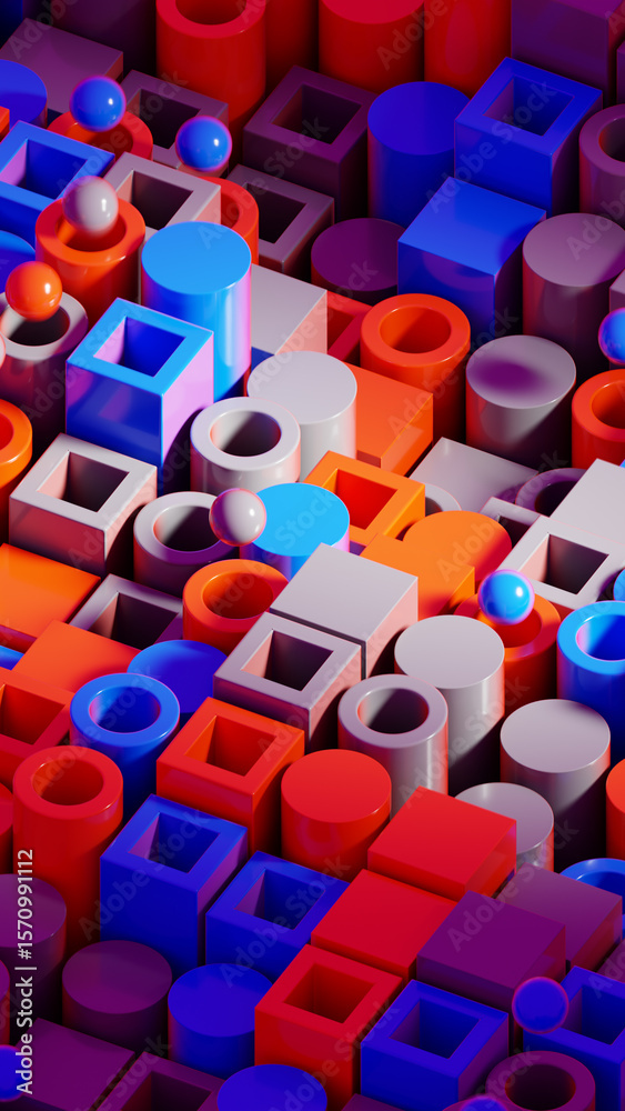 Fototapeta premium Abstract 3D Geometric Shapes Render