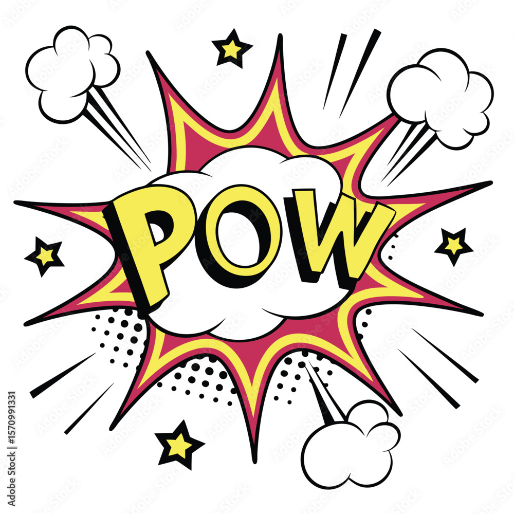 Fototapeta premium Comic book style pow illustration