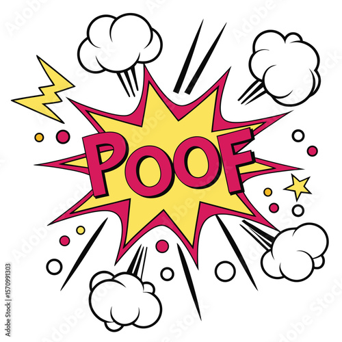 Comic book style poof explosion graphic