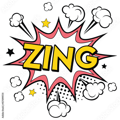 Comic book style speech bubble graphic