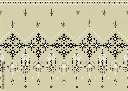pattern art. Geometric ethnic seamless pattern traditional. ethnic ornament print. Thai style. Design for background, fabric, clothing, carpet, textile, batik, embroidery